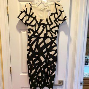 Ava & Aiden Creme and Black Patterned Dress